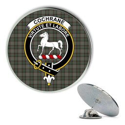 ScotsTee Shop Scottish Cochrane Hunting (1) Metal Tartan Lapel Pin Scottish Clan Crest Badge