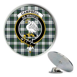 ScotsTee Shop Scottish Campbell of Cawdor Dress Ancient Metal Tartan Lapel Pin Scottish Clan Crest Badge