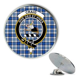 ScotsTee Shop Scottish Craig Paisley Modern Metal Tartan Lapel Pin Scottish Clan Crest Badge