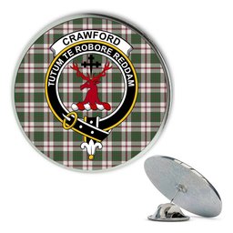 ScotsTee Shop Scottish Crawford Arisaid Dance Modern Metal Tartan Lapel Pin Scottish Clan Crest Badge