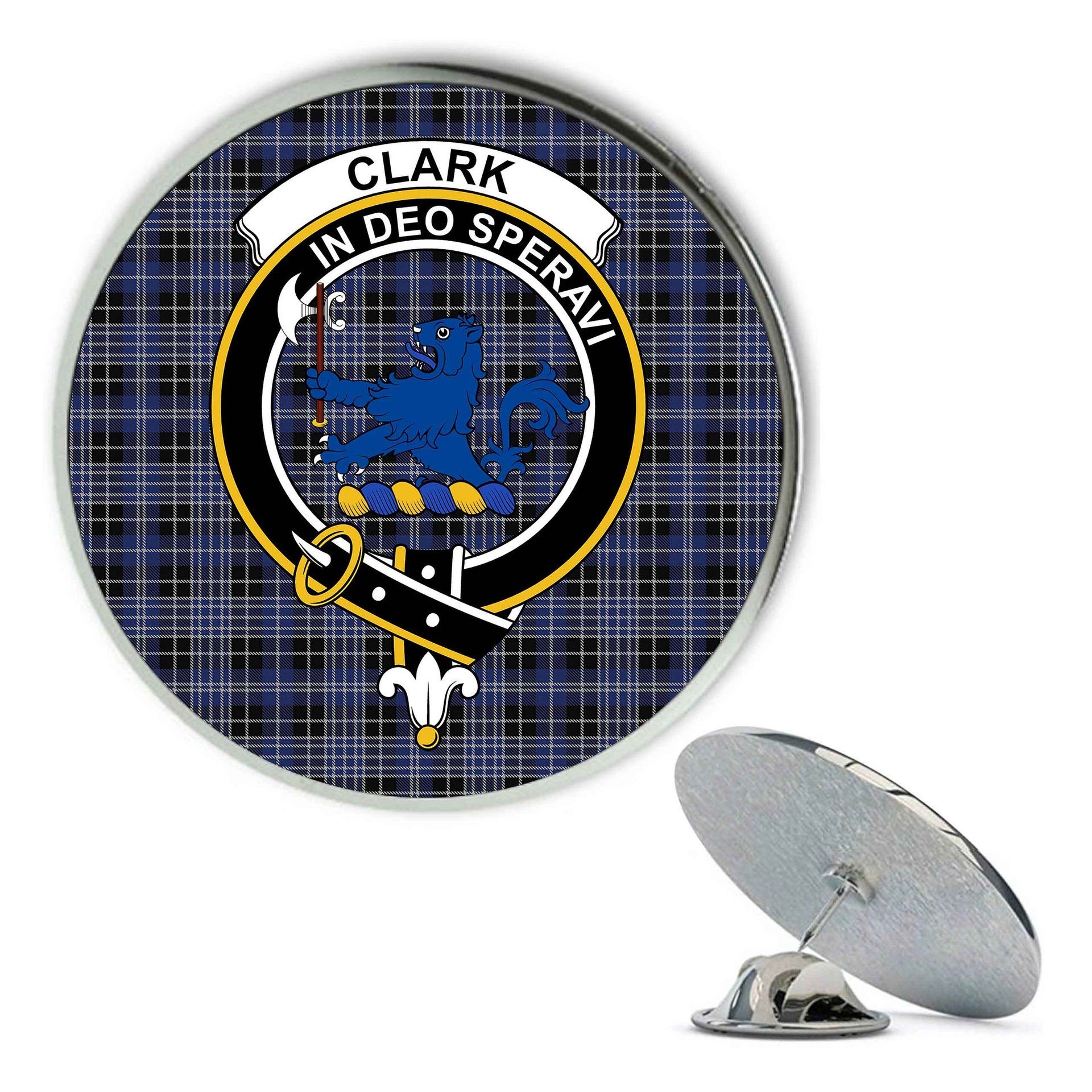 ScotsTee Shop Scottish Clark (Lion) Metal Tartan Lapel Pin Scottish Clan Crest Badge
