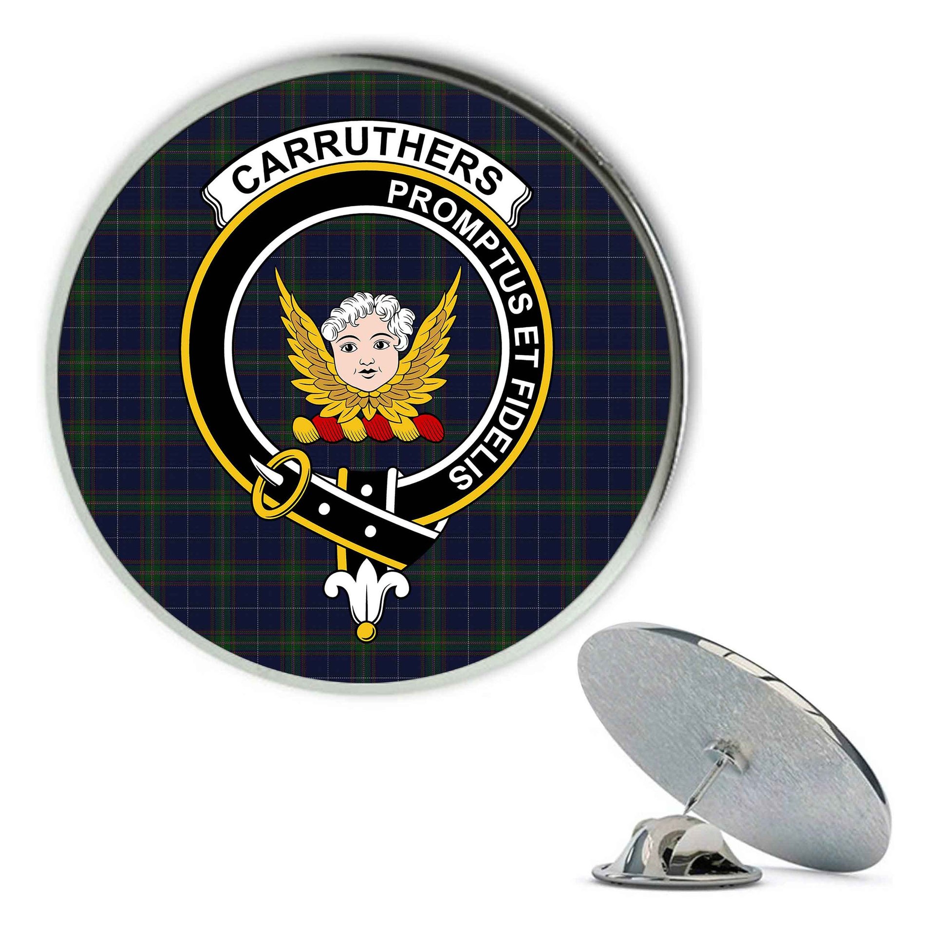 ScotsTee Shop Scottish Carruthers George Metal Tartan Lapel Pin Scottish Clan Crest Badge
