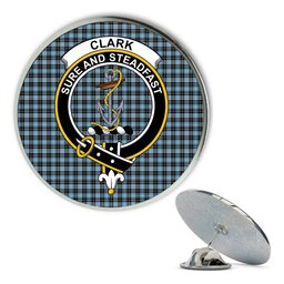 ScotsTee Shop Scottish Clark Ancient Metal Tartan Lapel Pin Scottish Clan Crest Badge