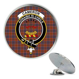 ScotsTee Shop Scottish Cameron of Lochiel Ancient Metal Tartan Lapel Pin Scottish Clan Crest Badge
