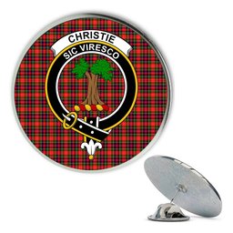 ScotsTee Shop Scottish Christie SC Metal Tartan Lapel Pin Scottish Clan Crest Badge