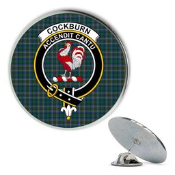 ScotsTee Shop Scottish Cockburn Modern Metal Tartan Lapel Pin Scottish Clan Crest Badge
