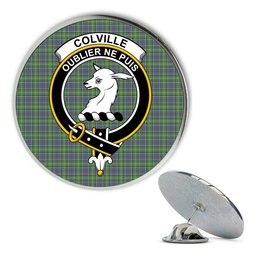 ScotsTee Shop Scottish Colville Metal Tartan Lapel Pin Scottish Clan Crest Badge