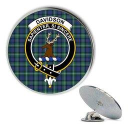 ScotsTee Shop Scottish Davidson of Tulloch SC Metal Tartan Lapel Pin Scottish Clan Crest Badge