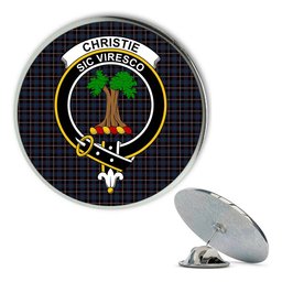 ScotsTee Shop Scottish Christie (2016) Metal Tartan Lapel Pin Scottish Clan Crest Badge