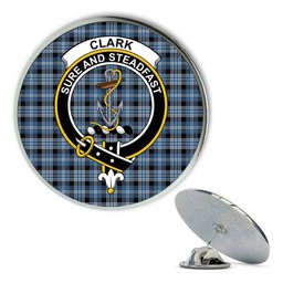 ScotsTee Shop Scottish Clark Modern Metal Tartan Lapel Pin Scottish Clan Crest Badge