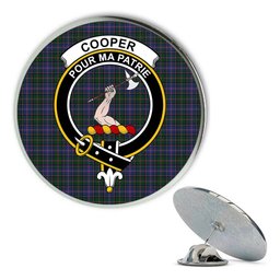 ScotsTee Shop Scottish Cooper Metal Tartan Lapel Pin Scottish Clan Crest Badge