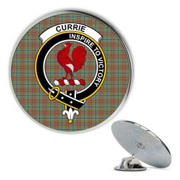 ScotsTee Shop Scottish Currie of Arran Ancient Clan Metal Tartan Lapel Pin Scottish Clan Crest Badge