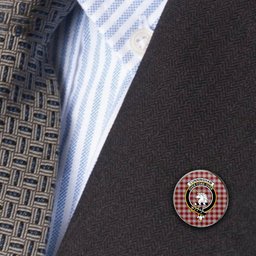 ScotsTee Shop Scottish Cunningham Dress Metal Tartan Lapel Pin Scottish Clan Crest Badge