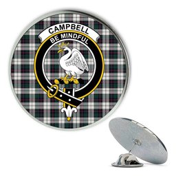 ScotsTee Shop Scottish Campbell of Cawdor Dress Modern Metal Tartan Lapel Pin Scottish Clan Crest Badge