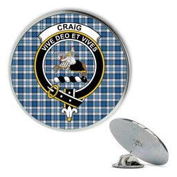 ScotsTee Shop Scottish Craig Paisley Ancient Metal Tartan Lapel Pin Scottish Clan Crest Badge
