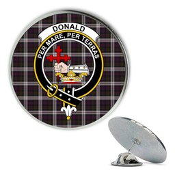 ScotsTee Shop Scottish Donald Dress Metal Tartan Lapel Pin Scottish Clan Crest Badge