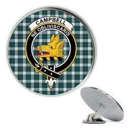 ScotsTee Shop Scottish Campbell Dress Metal Tartan Lapel Pin Scottish Clan Crest Badge