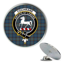 ScotsTee Shop Scottish Cochrane Hunting Modern Metal Tartan Lapel Pin Scottish Clan Crest Badge