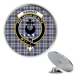 ScotsTee Shop Scottish Hannay Metal Tartan Lapel Pin Scottish Clan Crest Badge