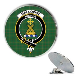 ScotsTee Shop Scottish Galloway Green Ancient Metal Tartan Lapel Pin Scottish Clan Crest Badge