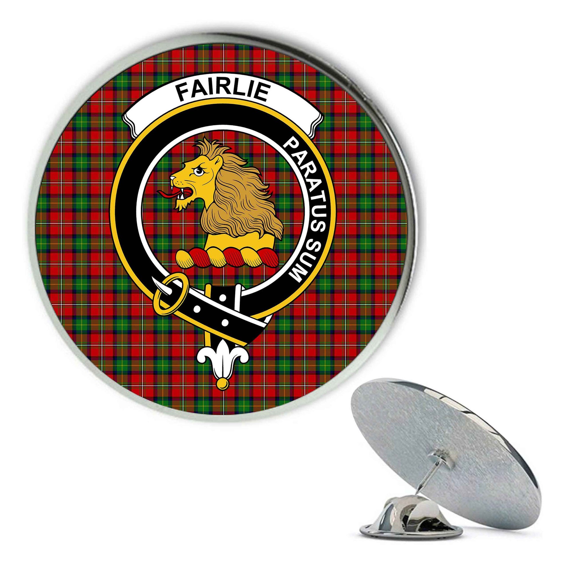ScotsTee Shop Scottish Fairlie Modern Metal Tartan Lapel Pin Scottish Clan Crest Badge