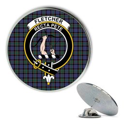 ScotsTee Shop Scottish Fletcher Modern Metal Tartan Lapel Pin Scottish Clan Crest Badge