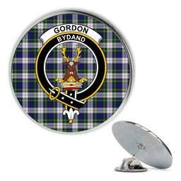 ScotsTee Shop Scottish Gordon Dress Modern Metal Tartan Lapel Pin Scottish Clan Crest Badge