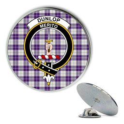 ScotsTee Shop Scottish Dunlop Dress Modern Metal Tartan Lapel Pin Scottish Clan Crest Badge
