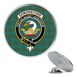 ScotsTee Shop Scottish Edmonstone Ancient Metal Tartan Lapel Pin Scottish Clan Crest Badge