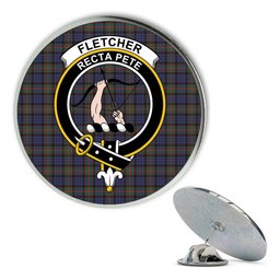 ScotsTee Shop Scottish Fletcher of Dunans SC Metal Tartan Lapel Pin Scottish Clan Crest Badge