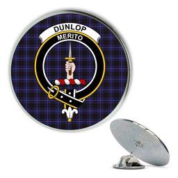 ScotsTee Shop Scottish Dunlop Metal Tartan Lapel Pin Scottish Clan Crest Badge