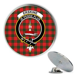 ScotsTee Shop Scottish Erskine Modern Metal Tartan Lapel Pin Scottish Clan Crest Badge