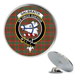 ScotsTee Shop Scottish Galbraith USA Ancient Metal Tartan Lapel Pin Scottish Clan Crest Badge