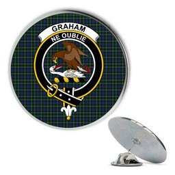 ScotsTee Shop Scottish Graham of Montrose 3 Metal Tartan Lapel Pin Scottish Clan Crest Badge