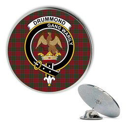 ScotsTee Shop Scottish Drummond Metal Tartan Lapel Pin Scottish Clan Crest Badge