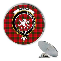 ScotsTee Shop Scottish Heron Metal Tartan Lapel Pin Scottish Clan Crest Badge