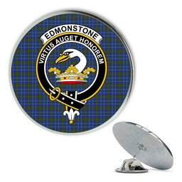 ScotsTee Shop Scottish Edmonstone Metal Tartan Lapel Pin Scottish Clan Crest Badge