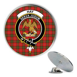 ScotsTee Shop Scottish Hay Modern Metal Tartan Lapel Pin Scottish Clan Crest Badge