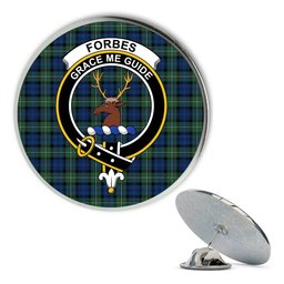 ScotsTee Shop Scottish Forbes Ancient Metal Tartan Lapel Pin Scottish Clan Crest Badge