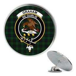 ScotsTee Shop Scottish Graham Metal Tartan Lapel Pin Scottish Clan Crest Badge