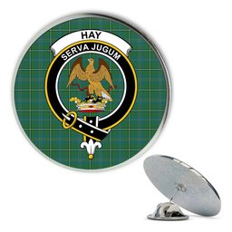 ScotsTee Shop Scottish Hay Hunting Ancient Metal Tartan Lapel Pin Scottish Clan Crest Badge
