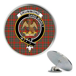 ScotsTee Shop Scottish Drummond of Perth Ancient Metal Tartan Lapel Pin Scottish Clan Crest Badge
