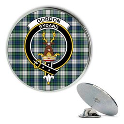 ScotsTee Shop Scottish Gordon Dress Ancient Metal Tartan Lapel Pin Scottish Clan Crest Badge