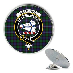 ScotsTee Shop Scottish Galbraith Metal Tartan Lapel Pin Scottish Clan Crest Badge