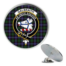 ScotsTee Shop Scottish Galbraith Modern Metal Tartan Lapel Pin Scottish Clan Crest Badge