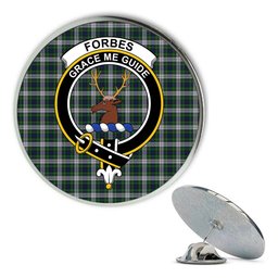 ScotsTee Shop Scottish Forbes Dress Metal Tartan Lapel Pin Scottish Clan Crest Badge