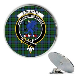 ScotsTee Shop Scottish Forsyth 1795 Metal Tartan Lapel Pin Scottish Clan Crest Badge