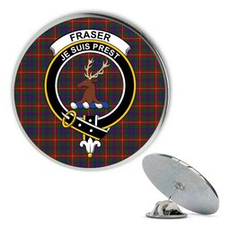 ScotsTee Shop Scottish Fraser of Lovat Metal Tartan Lapel Pin Scottish Clan Crest Badge
