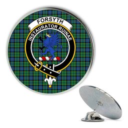 ScotsTee Shop Scottish Forsyth Ancient Metal Tartan Lapel Pin Scottish Clan Crest Badge