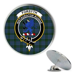 ScotsTee Shop Scottish Forsyth Metal Tartan Lapel Pin Scottish Clan Crest Badge